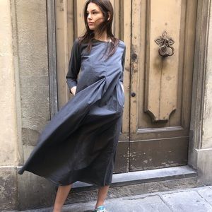 Italian Cotton Long Dress, one size Long flowing Italian brand new